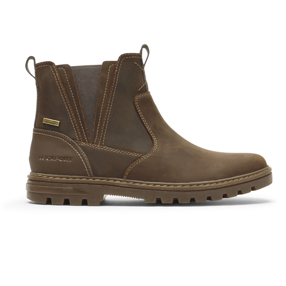Botas Rockport Weather Or Not Waterproof Chelsea Homem - Marrom ( 196-RJWSMN )